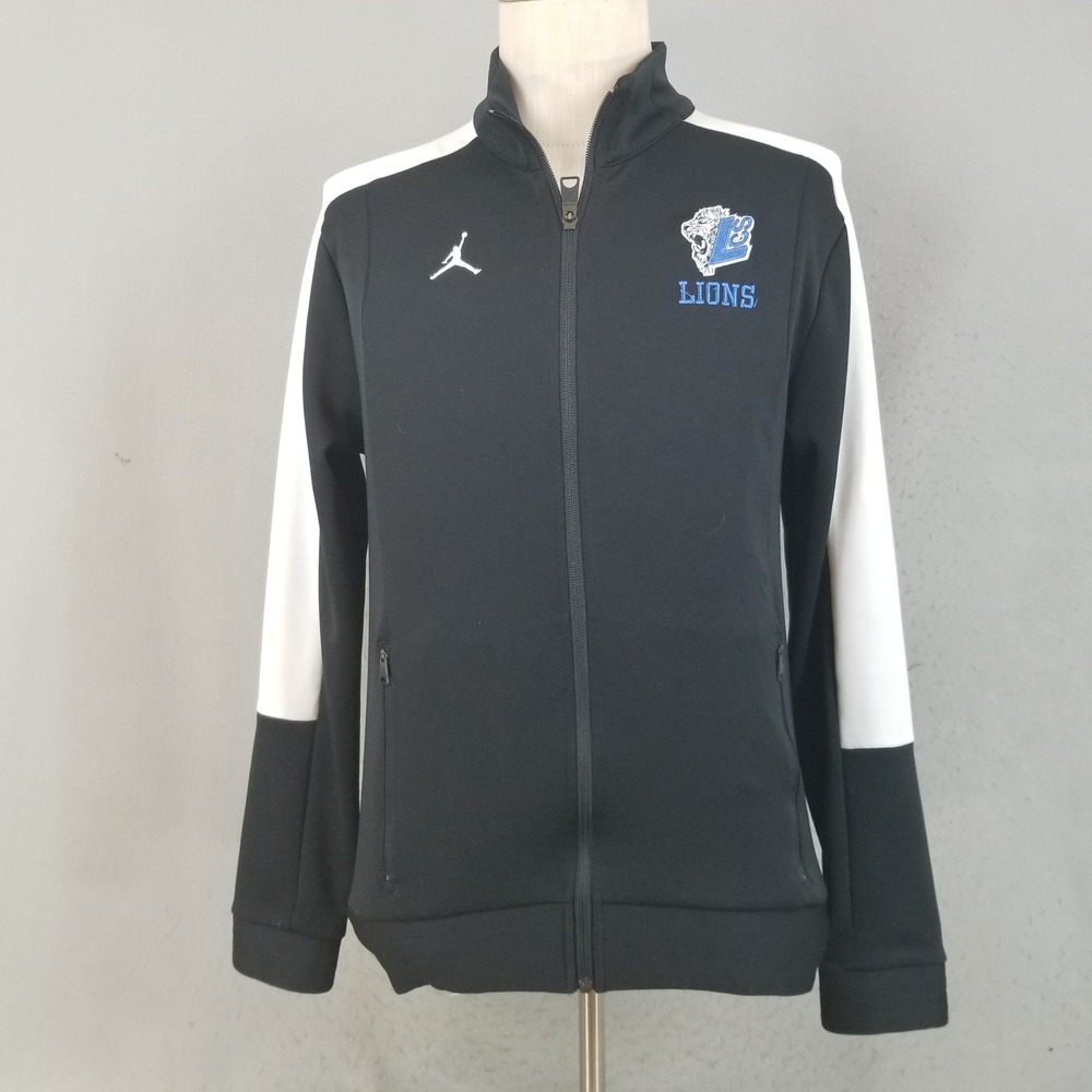 Jordan Track Jacket Mens M Black Lions Team Full Zip Athletic Jumpman Polyester